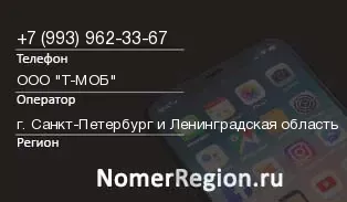 Кто звонил с 9939623367 - регион и оператор